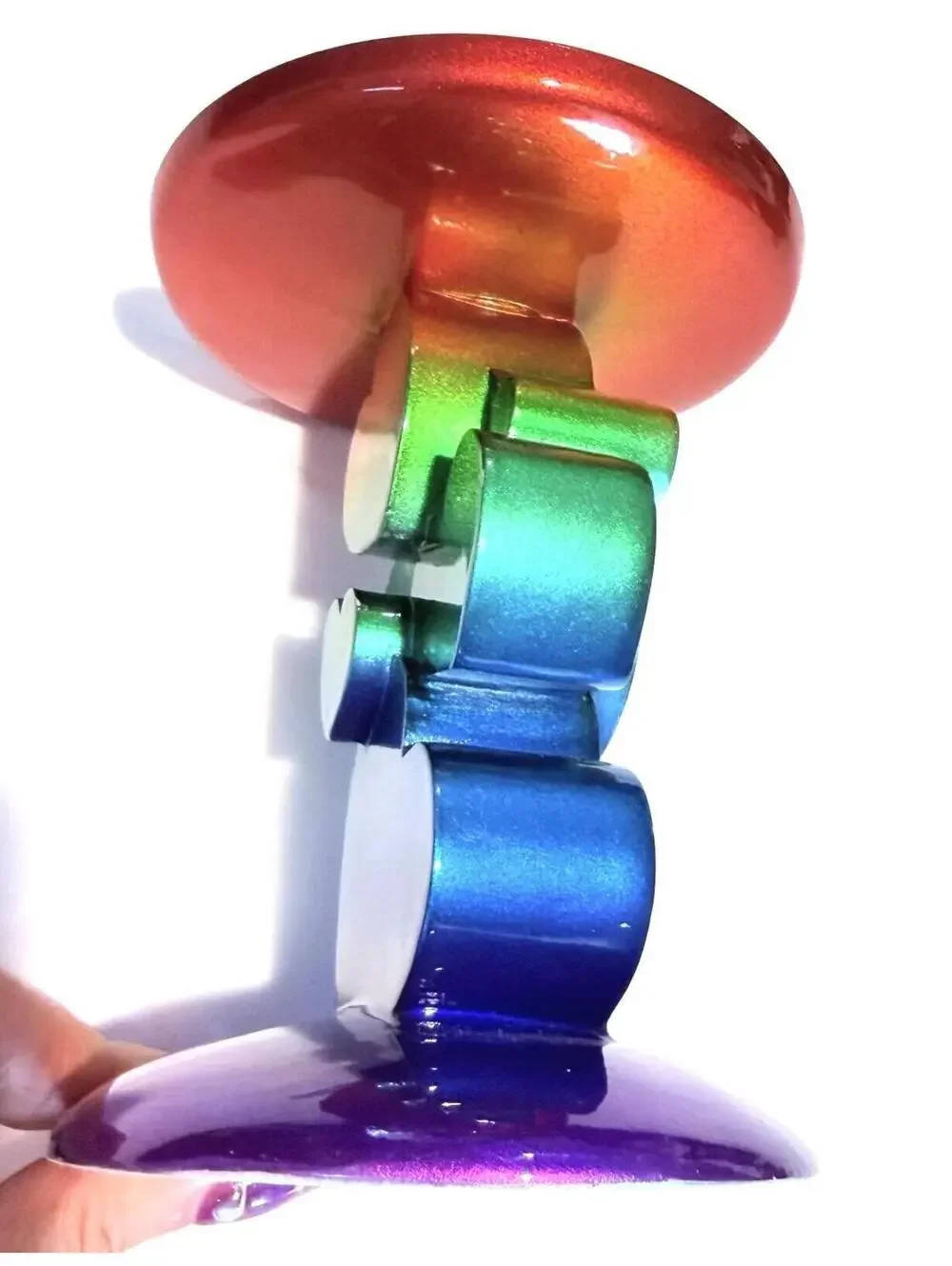 Bath & Body Works Rainbow Ombre Heart Metallic Pedestal Candle Holder